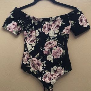 Off the shoulder floral bodysuit